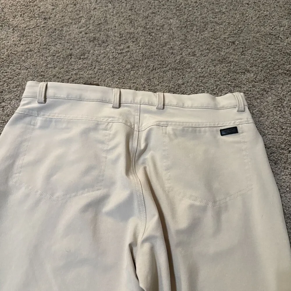 GREG NORMAN Performance Classic Dress Pants Stretch Tan Khaki Golf Career 34x32‎